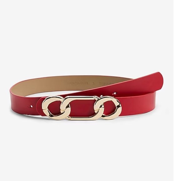 new express red gold hardware chain link belt XL - Picture 1 of 1